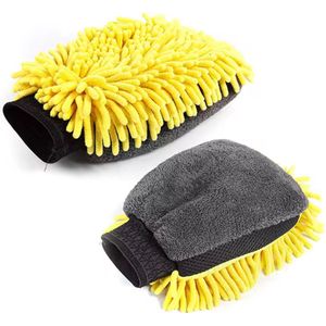 Auto Microvezel Washandschoen - Dikke Multi Cloth - Auto Reiniging Wax - Interieur Exterieur - Velgen - Droog Nat - Wassen Poetsen - Detailing Lak - Geel