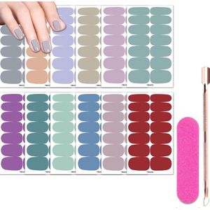 SHATY® XXL Nail Wraps Set – 24 Kleuren Nagelstickers & Nepnagels – Inclusief Bokkenpootje & Nagelvijl – Nailwraps / Press On Nails