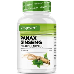 Ginseng - Roter Panax - Supplement - 180 Capsules - Veganistisch