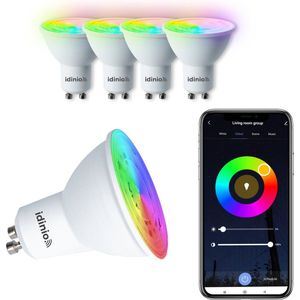 IDINIO Smart GU10 LED lamp - Dimbaar - White & Color (RGB) - 4 led lampen