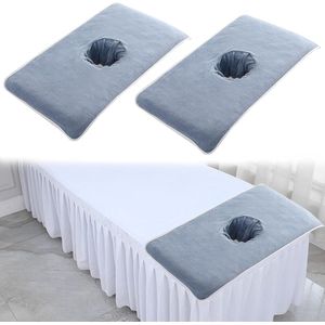 2PCS Beauty Salon Massage Cover Met Face Hole - SPA Massage Towel - Comfortabele Zachte Handdoeken - Geschikt Voor Schoonheidssalons - Voetmassage - Sauna (40 * 80cm)