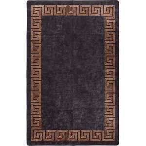 Vloerkleed - wasbaar - zwart - goud - anti slip - zacht - decoratie - bescherming - fluweel - weinig onderhoudt - 80 x 150 cm