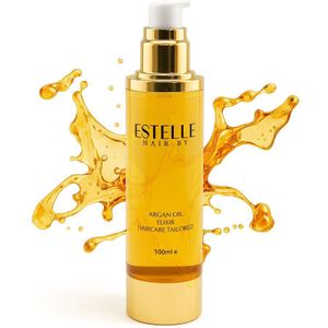 Hair By Estelle Argan Oil Elixir - Voedende Multifunctionele Haarolie - Hittebeschermende Leave-in Behandeling – Voor Glans, Anti Pluis , UV-Bescherming , Zijdezacht Met Een Vleugje Kokosolie - Voor Alle Haartypes – Voor huid & Haar - 100ml