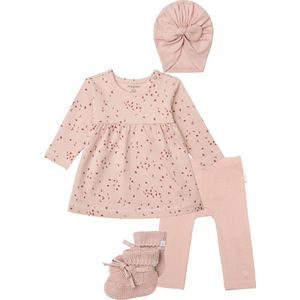 Noppies - Kledingset - Meisjes - 4 delig - Jurk Nisib Rose Smoke - Legging Naranja - Mutsje Niwot Rose Smoke - Slofjes Nelson Rose Smoke - Maat 50