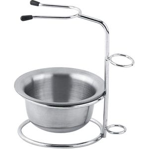 Scheergereedschap voor heren, modieus scheergereedschap voor heren, roestvrij staal, scheerborstelhouder + zeepbeker kom