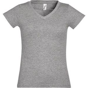 SOLS Dames dames Maan V Hals T-Shirt met korte mouwen (Grijze Mergel)