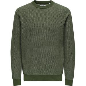 Only & Sons - Onsmorgan 12 Structure Crew Knit - Trui - Olive Night