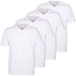 CECEBA - Shirt - Wit - V-hals - 4 Pack - Halve Mouw - Normale Pasvorm