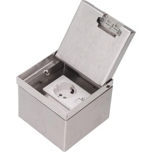 16A AC250V Roestvrijstalen Vloercontactdozen Kit - Inclusief Netwerkkabelpoort en EU-stekker - Geschikt voor Thuis en Kantoren