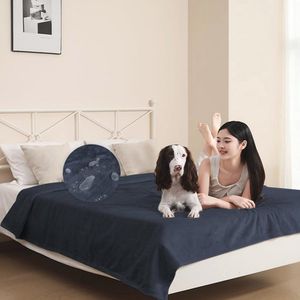 Waterdichte flanellen sprei voor meubels en bedden - 100% waterdicht, multifunctionele bescherming, marineblauw, 202 x 232 cm