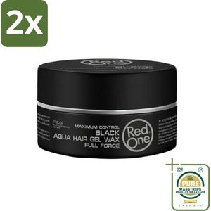 Red One Aqua Hair Gel Wax Black 150 ml - Voordeelverpakking - 2 stuks - Haargel - Sterke fixatie
