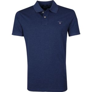 Gant - Basic Polo Donkerblauw - Regular-fit - Heren Poloshirt Maat L