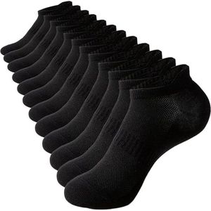 BOTC Enkelsokken 6 Paar - Dames & Heren - Maat 38-42 - Ankle Socks - Zwart