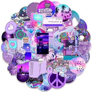 Paarse Sticker Mix | Vsco Galaxy | 50 Kleurrijke Stickers | voor laptop, agenda, koffer, etc.
