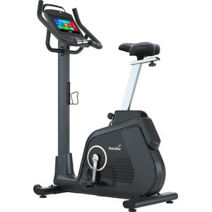 Skandika Cykling P14 Ergometer Hometrainer – Hometrainer - Hometrainer met touchscreen, multimedia Android computer, tot 150 kg, tot 205 cm, speakers, Bluetooth, app-verbinding, Kinomap - Fitnessfiets voor thuis – 105 x 51 x 147cm (L x B x H) - zwart