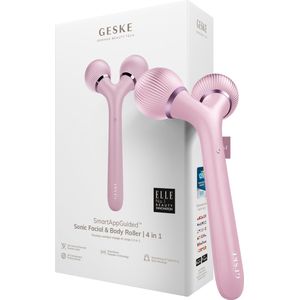 GESKE | SmartAppGuided™ Sonic Facial & Body Roller | 4 in 1 | Dermaroller | Apparaat voor gezicht en lichaam | Dermarol | Professionele gezichtsroller | Verstevigt en definieert lichaam en gezicht