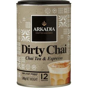 Arkadia Dirty Chai Latte Tea With Espresso 240gr. Powder Cafe Beverage