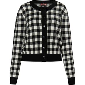 myMo - Ucy - Gebreid Vest - Zwart / Wit