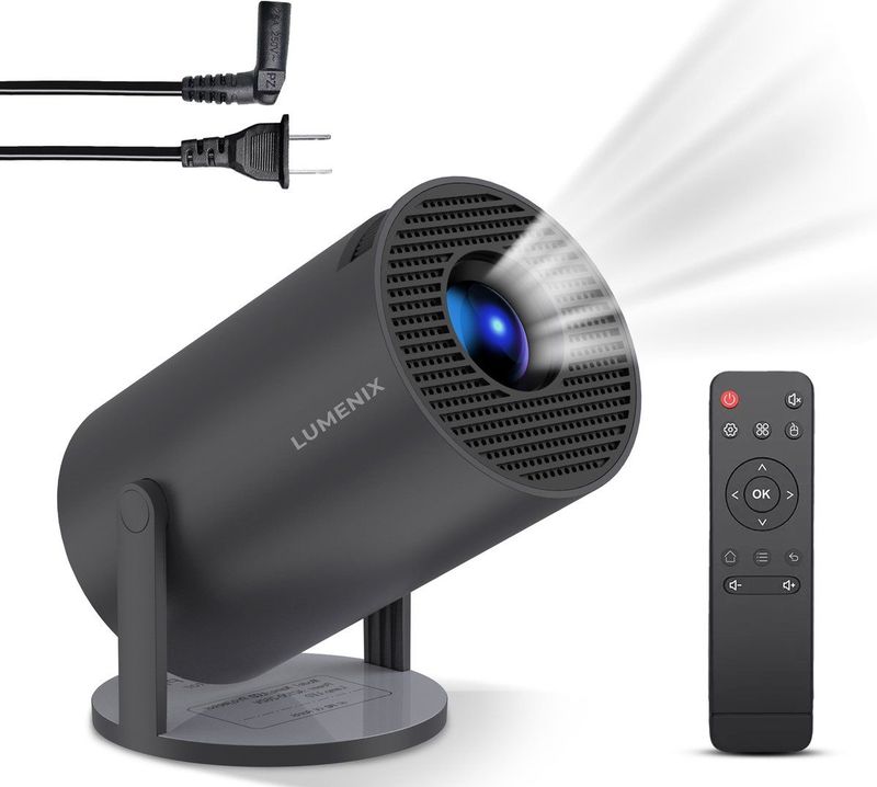 Lumenix - R1 Mini Beamer - Grijs - Smart Projector - 4K - WiFi en Bluetooth