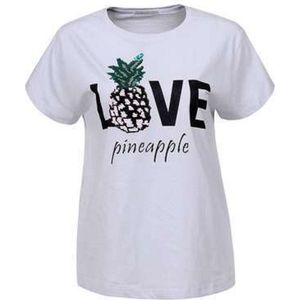 T-shirt lichtblauw love pineapple S