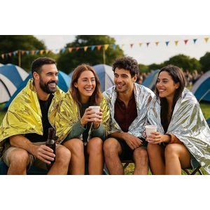 Thermische dekens voor noodgevallen 10 stuks - goud/zilver 210 x 130 cm - slaat lichaamswarmte op | geschikt voor wandelen, kamperen, hardlopen, festival, auto en EHBO-set.