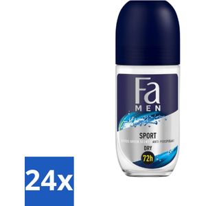 Fa Men - Sport - Deodorant Roller - Citrus Green - 50 ml - Voordeelverpakking - 24 stuks