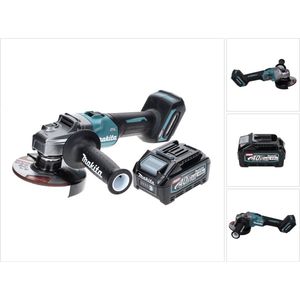 Makita GA 005 GM1 Accu haakse slijper 40 V max. 125 mm Borstelloos XGT + 1x oplaadbare accu 4.0 Ah - zonder lader
