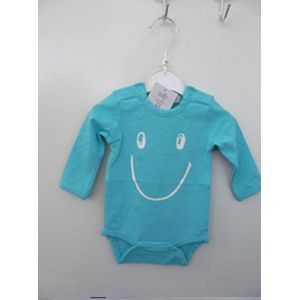 Babyromper aquablauw Happy Smiley mt 62