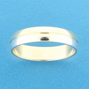 14K Bicolor Geel- En Witgoud Geel/Wit Ring A418 - 5 Mm Zonder Steen 4207666