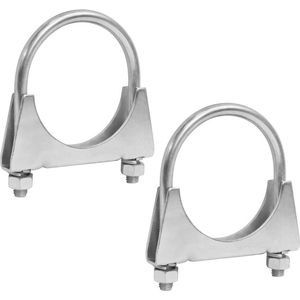 2 Stuks Uitlaatklem - Verzinkte Stalen Klem voor Uitlaatsystemen (48 mm)