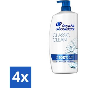 Head & Shoulders - Anti-Roos Shampoo - Classic Clean - Pompflacon - 1000 ml - Voordeelverpakking - 4 stuks