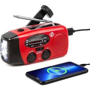 Equivera Noodradio - Noodradio - Emergency Radio - Survival Radio - Oorlog Radio - Opwindbare Radio - Solar Opwindbaar - Radio voor Rampen - SOS Alarm - Noodradio op Batterij - Draagbare Radio - AM/FM-Radio - Oplaadbare Batterij - Noodlader Telefoon