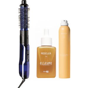Babyliss PRO Warme lucht borstel Blue Lightning + Elleure Modeler Olie 50ml + Haarlak 300ml