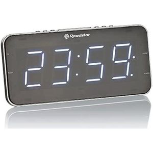 Analoog Zwart Radiowekker met Groot Display en Dubbele Wekfunctie