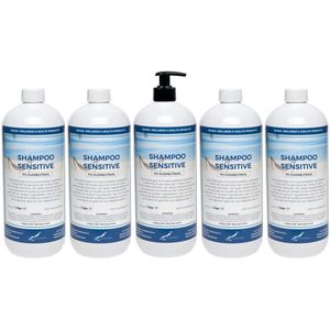 Shampoo Sensitive Care - 1 liter - 5 Stuks - met pomp - Voordeelverpakking - Haarverzorging