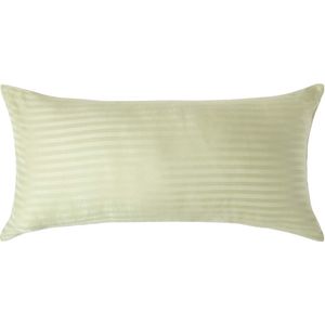 Homescapes - Satijn Streep - Kussensloop - Saliegroen - 40x80 cm - 100% Egyptisch Katoen - Draaddichtheid 330