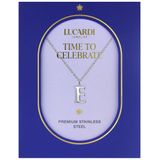 Lucardi - Dames Stalen Ketting - Zilverkleurig - 47 cm