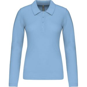 Kariban Piqué-damespolo lange mouwen K257 - sky blue - M