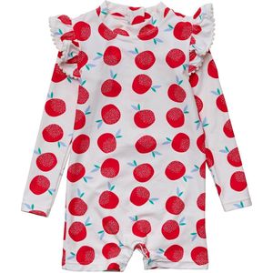 Snapper Rock - UV Zwempak voor baby's - Lange mouw - Juicy Fruit - Wit/Rood - maat 2 (76-88cm)