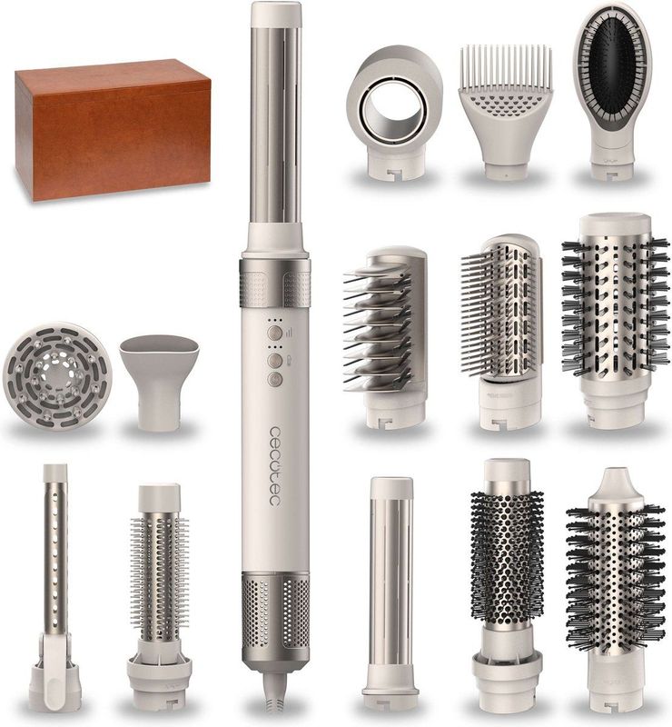 Cecotec - Bamba CeramicCare 14-in-1 AirGlam Multistyler - Föhnborstel - Inclusief 14 Opzetstukken