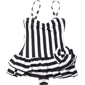 Badpak met strepen - Zwart wit 140-146
