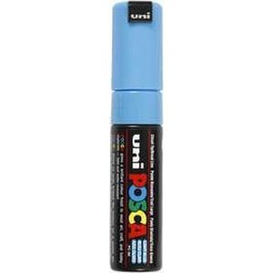 Krijtstift - Chalkmarker - Universele Marker - Uni Posca Marker - Lichtblauw - PC-8K - 8mm - Beitelpunt - Large - 1 stuk