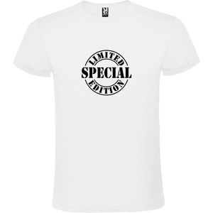 Wit T-shirt ‘Limited Edition’ Zwart Maat S