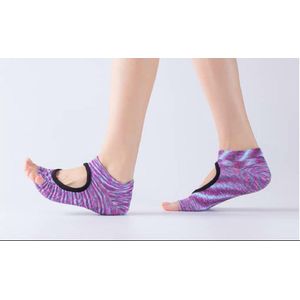 Yogasokken & Pilatessokken - Antislip sokken * 'Ballerina' - paars patroon - meerdere kleuren verkrijgbaar - Pilateswinkel * Yoga sokken * Pilates sokken