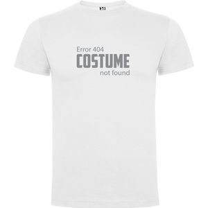 Wit T-Shirt met “Error 404“ Afbeelding Zilver Maat M
