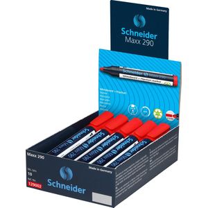 Schneider whiteboardmarker - Maxx 290 - ronde punt - rood - 10 stuks - voor whiteboard en flipover - S-129002-10