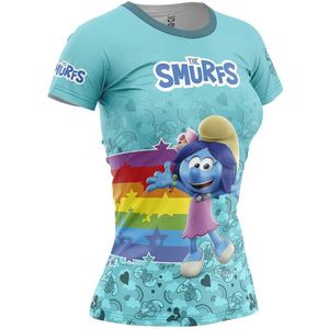 Otso Smurfen Regenboog T-shirt Met Korte Mouwen Blauw XS Vrouw