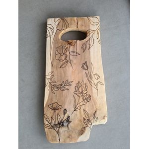 Borrelplank Teakhout Bloemen - Mikki Joan