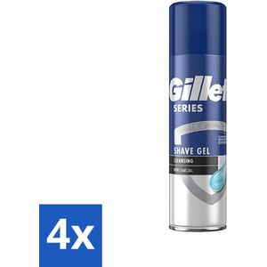 Gillette Series - Scheergel - Cleansing - Charcoal - 4 x 200 ml