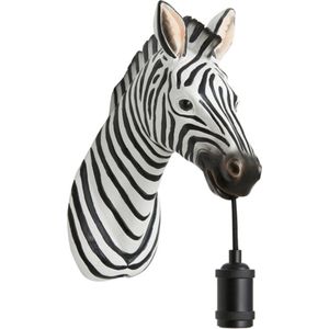 LM-Collection Zebra Wandlamp - 34,5x16 x24,5cm - E27 - Zwart/Wit - Kunststof - muurlamp slaapkamer, muurlamp woonkamer, muurlamp binnen, wandlamp badkamer, wandlamp binnen woonkamer, wandlamp binnen, wandlampen